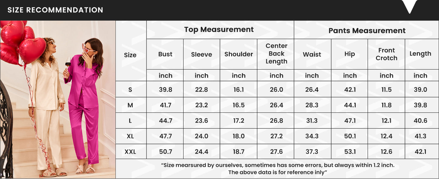 Ekouaer Silk Pajamas For Women 2 Piece Set Satin Pjs Long Sleeve Button Up Sleepwear Comfy Lounge sets