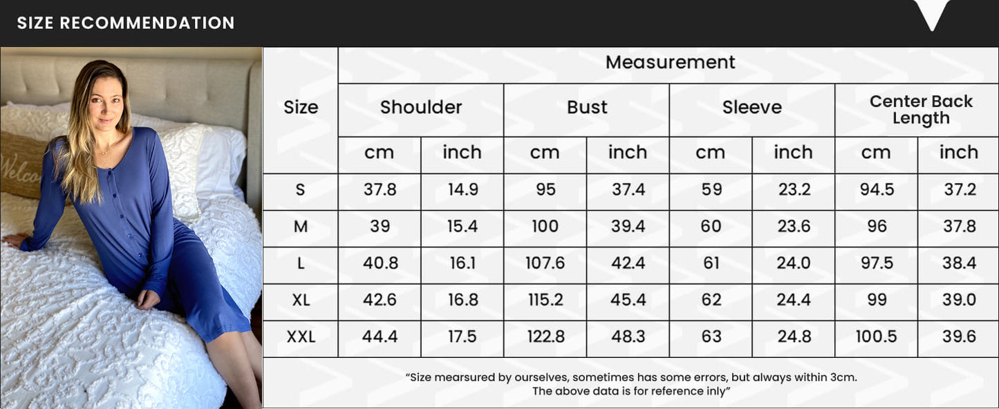 Ekouaer Button Down Nightgown for Women Long Sleeve Sleepwear V Neck Nightshirt Boyfriend Pajama Dress Sleep Dress