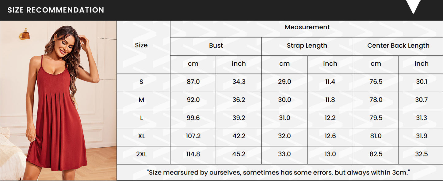 Ekouaer Women Nightgowns Sleeveless Sleepwear Spaghetti Strap Racerback Pajama Dress Nightshirt