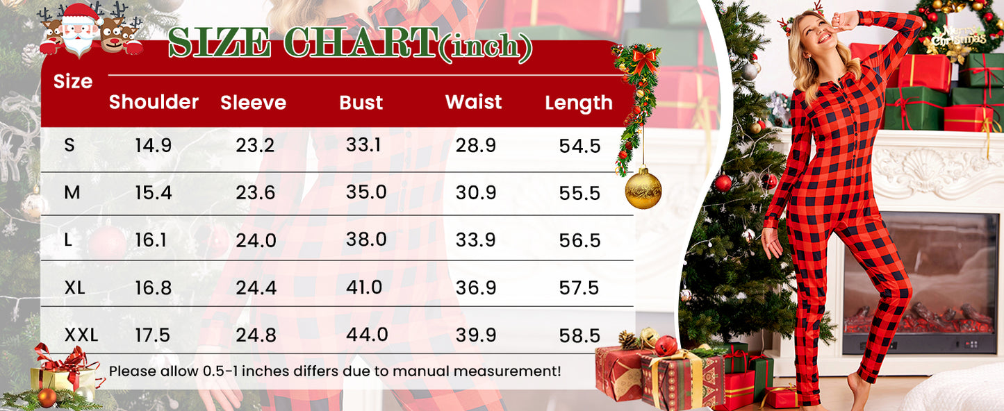 Ekouaer Womens Onesie Adult Button One Piece Pajama Long Sleeve Onesie Pajamas Jumpsuit Sleepwear for Women