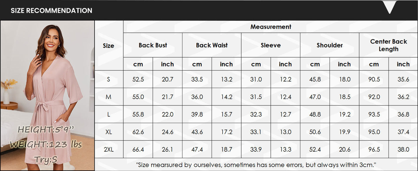 Ekouaer Short Robes for Women Lightweight Robes Knit Bathrobe Soft Sleepwear with Pockets