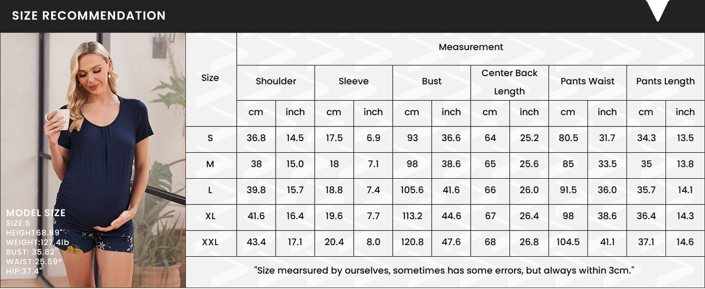 Ekouaer Womens Nursing Pajamas Maternity Breastfeeding Pjs Sleepwear Layer Soft Postpartum Lounge Set Pregnancy Clothes