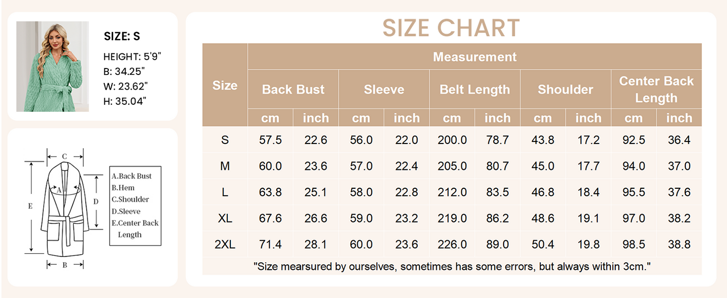 Ekouaer Women Fleece Bathrobe Plush Short Robe Long Sleeve Robe Attached Belt Soft Sleepwear Ladies Loungewear