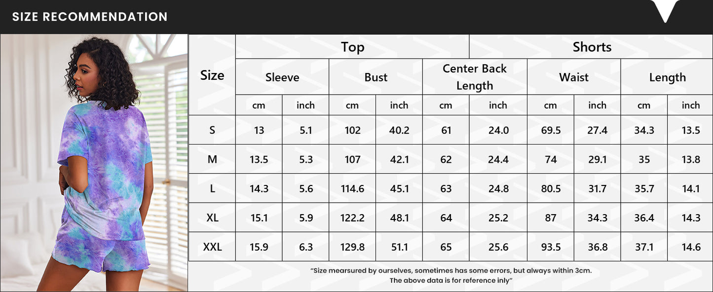 Ekouaer 2 Pack Womens Pajama Sets Short Sleeve Top with Shorts Soft Comfy Loungewear Sleepwear