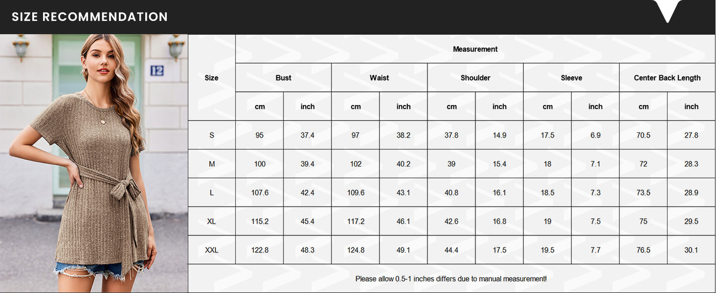 Ekouaer Maternity Tops Short Sleeve Pregnancy Shirts Tee Tunic Casual T Shirt Ribbed Knit Pregnant Clothes