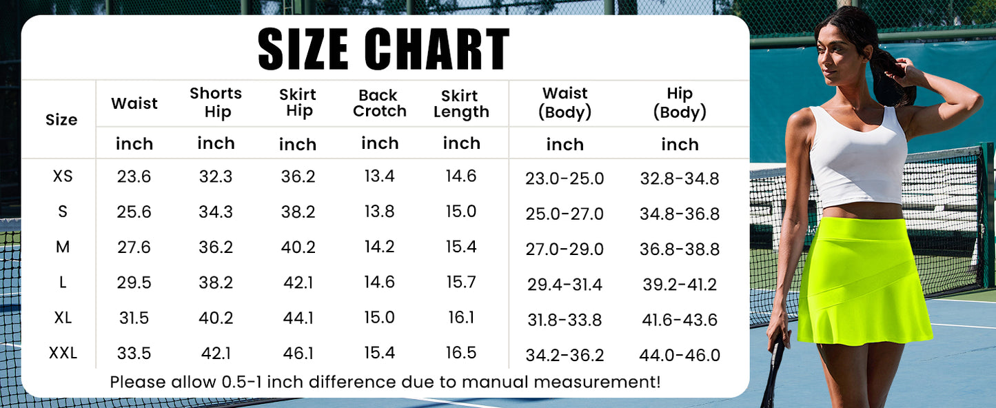 Ekouaer Tennis Skirts for Women Pleated Athletic Golf Skorts Skirt with Shorts Pockets Lightweight Running Workout Skirt