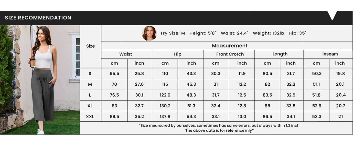 Ekouaer Womens Pajama Pants Wide Leg Capri Yoga Pants Lounge Comfy Sleep Pj Bottoms with Pockets