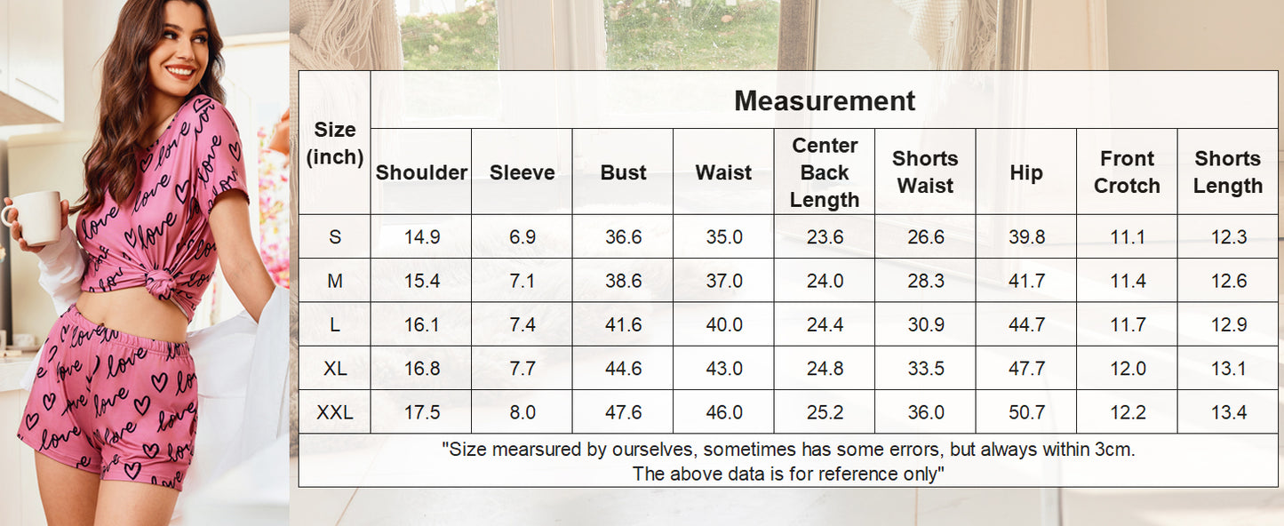 Ekouaer Women's Pajama Sets Short Sleeve Pjs 2 Piece Top and Shorts Sleepwear Comfy Soft Lounge Sets with Pockets