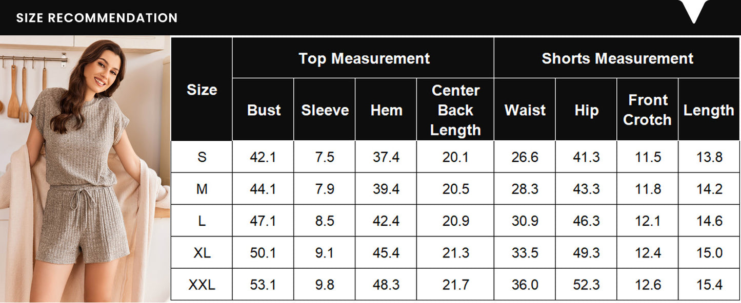 Ekouaer Pajamas Set for Women 2 Piece Pjs Ribbed Knit Lounge Set Cap Sleeve Loungewear Sleepwear