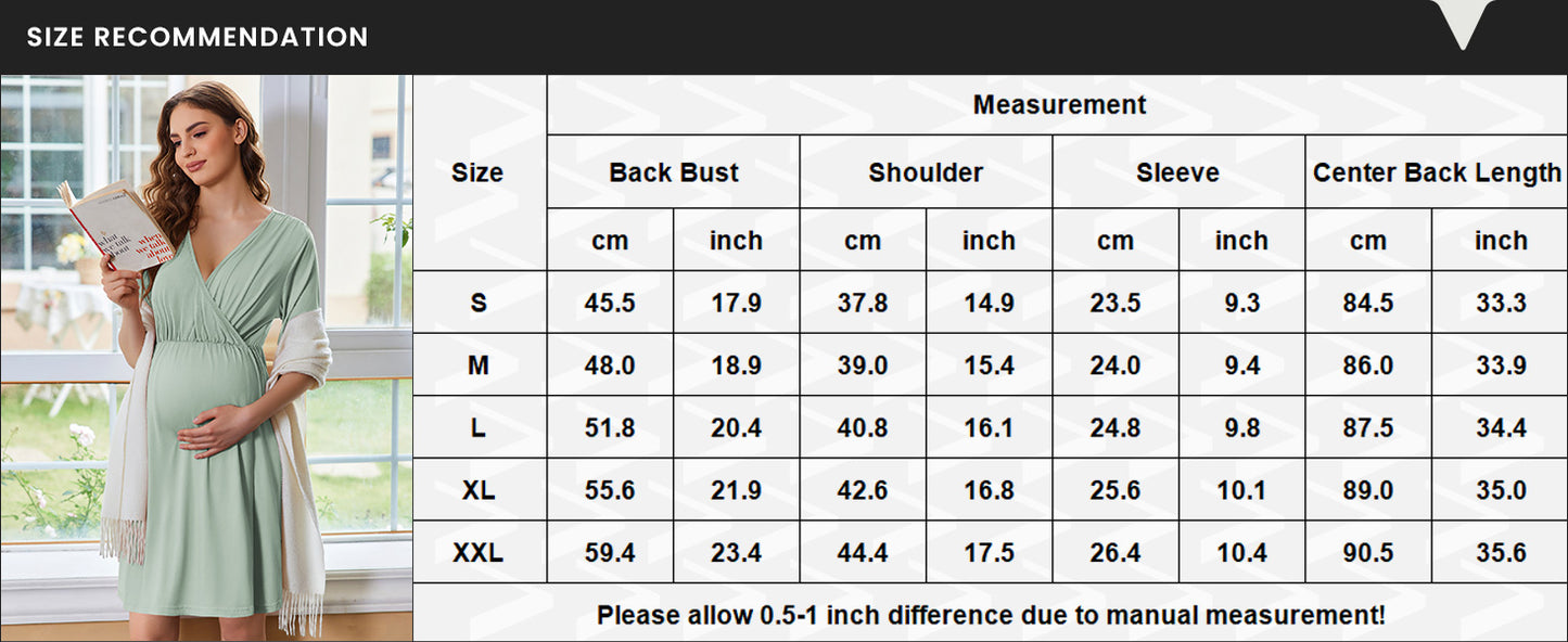 Ekouaer Labor and Delivery Gown for Hospital Short Sleeve Maternity Nursing Dress Nightgown with Button