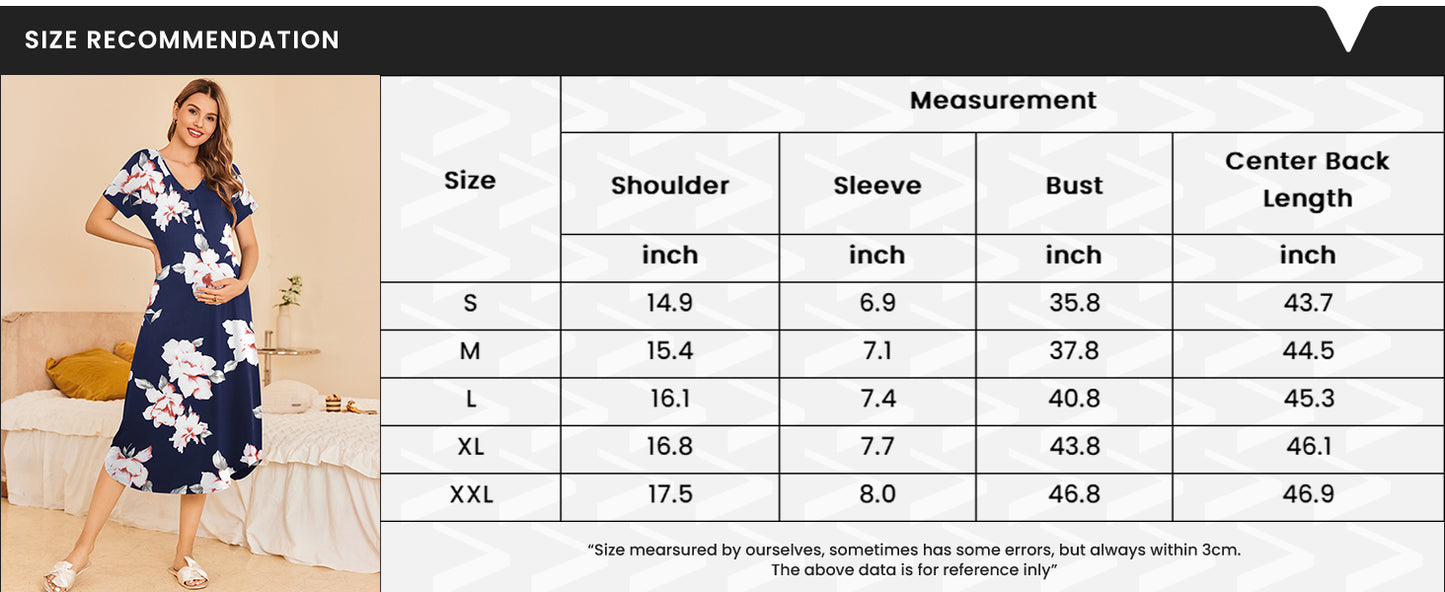 Ekouaer Womens Maternity Nightgown for Hospital Pregnancy Long Nightgowns Nursing Night Gown for Breastfeeding Army Green M