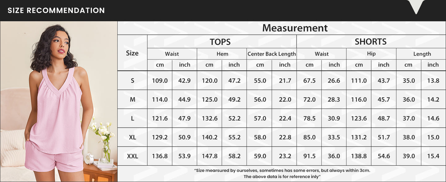 Ekouaer Lounge Sets for Women 2 Piece Summer Pajamas Tank Top Shorts Set Comfy Loungewear Cute Beach Vacation Outfits