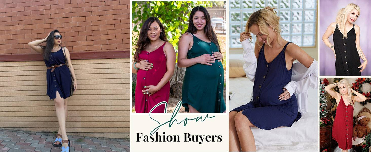 Ekouaer Women 3 in 1 Labor and Delivery/Maternity/Nursing Nightgown Button Down Sleeveless Pregnancy Dress for Breastfeeding