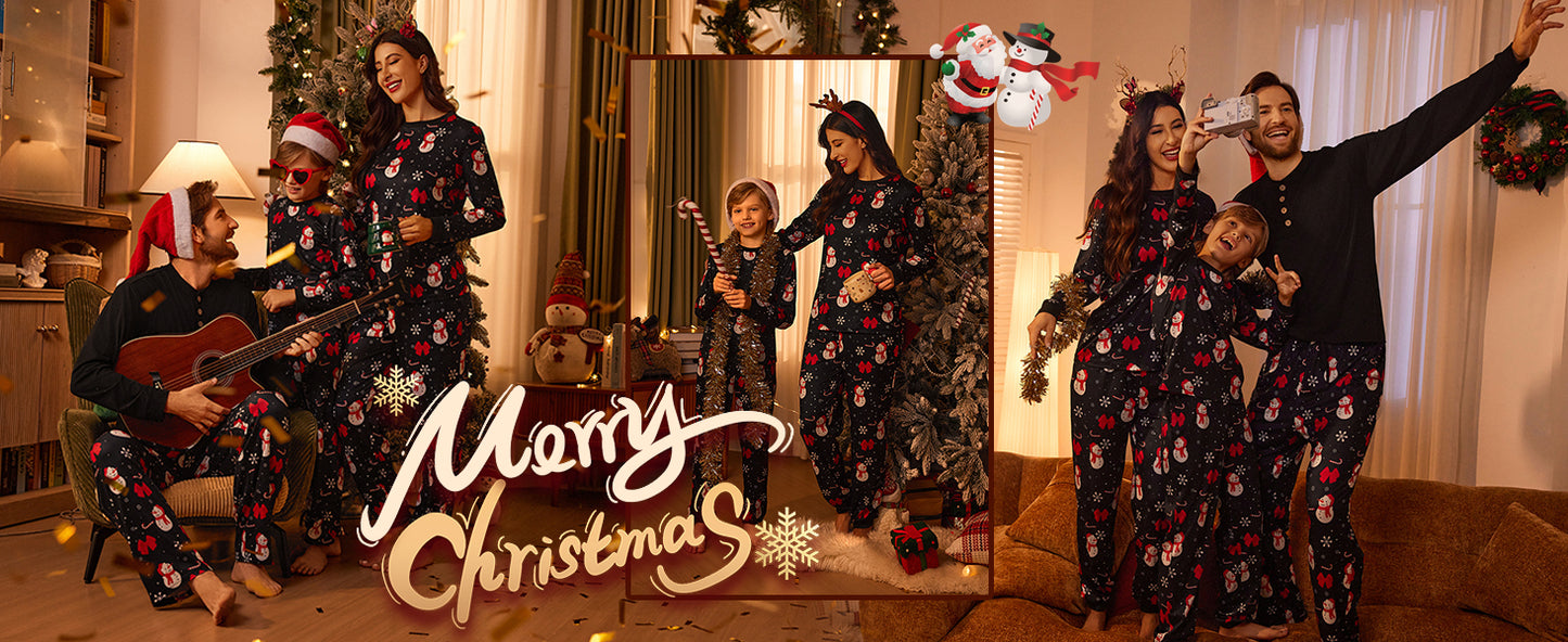 Ekouaer Family Christmas Pajamas Matching Sets Womens Mens Pjs Long Sleeve Sleepwear Holiday Lounge Sets