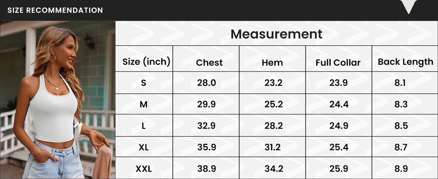 Ekouaer Women Halter Top Backless Scroop Neck Slim Stretchy Ribbed Knit Camisole Crop Tops