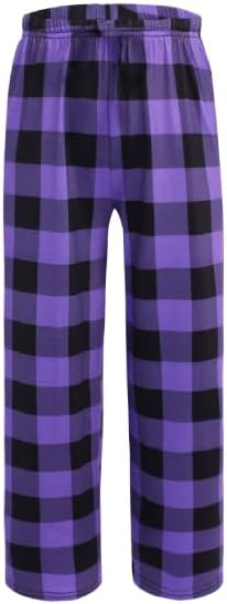 Ekouaer Boys Pajama Pants Long Sleep Soft Elastic Waist Bottoms Plaid Lounge With 2 Pockets 4-14 Years
