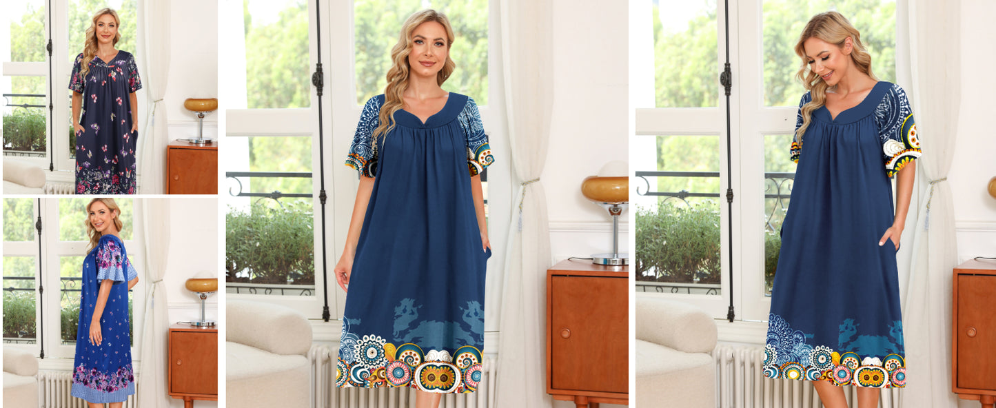 Ekouaer Women's House Dress with Pockets