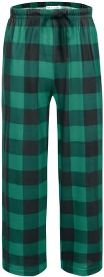 Ekouaer Boys Pajama Pants Long Sleep Soft Elastic Waist Bottoms Plaid Lounge With 2 Pockets 4-14 Years