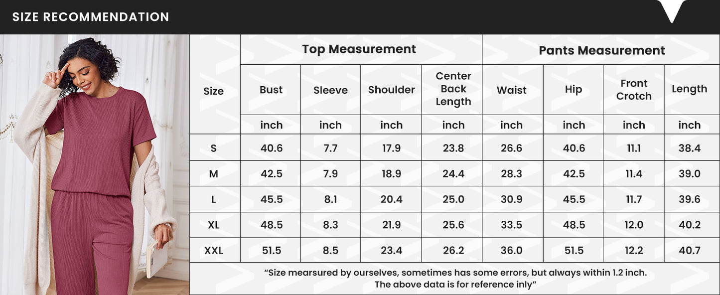 Ekouaer Lounge Sets for Women 2 Piece Matching Travel Outfits 2026 Loose Short Sleeve Top Wide Leg Pants Pockets