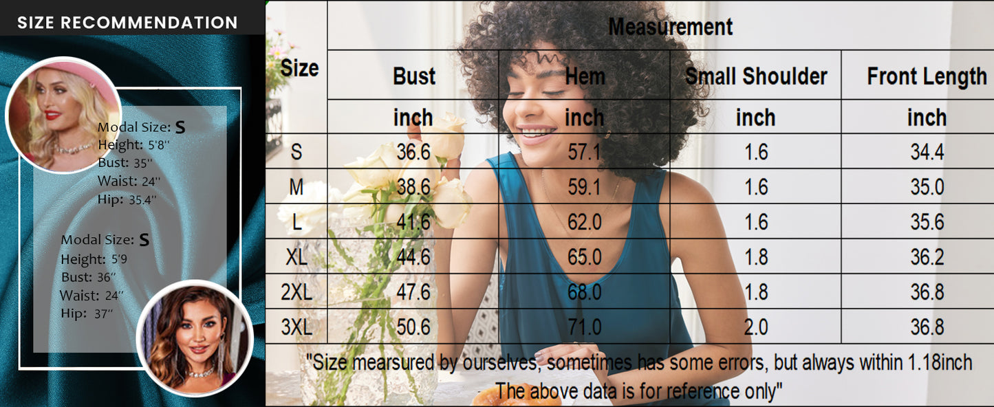 Ekouaer Women's 2 Pack Satin Silk Nightgown Sleeveless Sleep Dress V Neck Nightshirt Soft Tank Pleated Nightdress