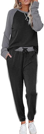 Ekouaer Women's Pajama Set Long Sleeve PJs 2 Piece Lounge Set Pullover Sleepwear Sweatshirt and Long Pants With Pockets