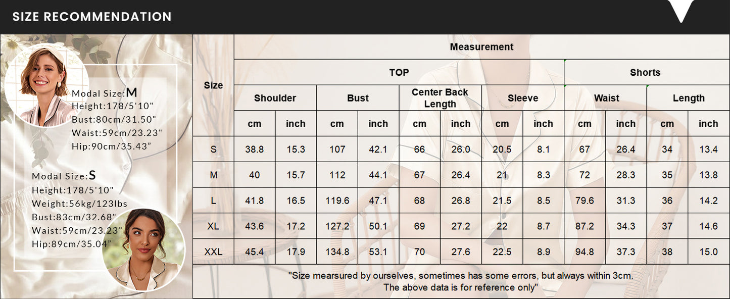 Ekouaer Silk Pajamas for Women Short Sleeve Sleepwear Soft Button Down Loungewear 2 Piece Satin Pjs Shorts Set S-XXL