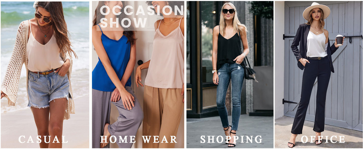 Ekouaer Women's Lace Silk Satin Pajama Tank Tops V Neck Camisole Soft Spaghetti Strap Tops Loose Sleepwear