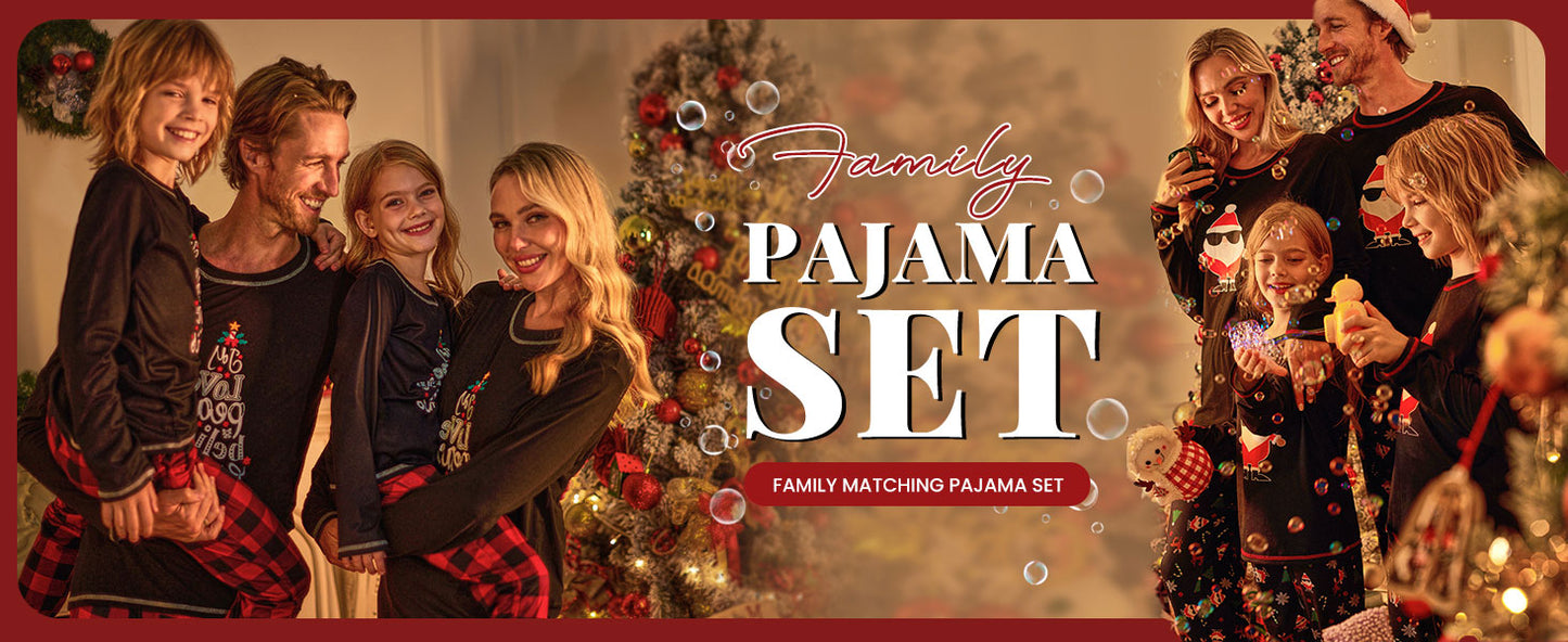 Ekouaer Soft Christmas Matching Men's Family Pajama Set Xmas Holiday Sleepwear PJS