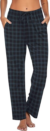Ekouaer Women Pajama Pants Comfy Pj Bottom with Pockets Stretch Plaid Sleepwear