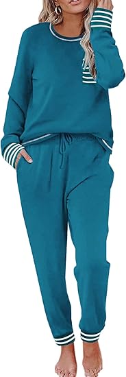 Ekouaer Pajamas Women's Long Sleeve Pj Set Soft 2 Piece Loungewear Sleepwear with Jogger Pants