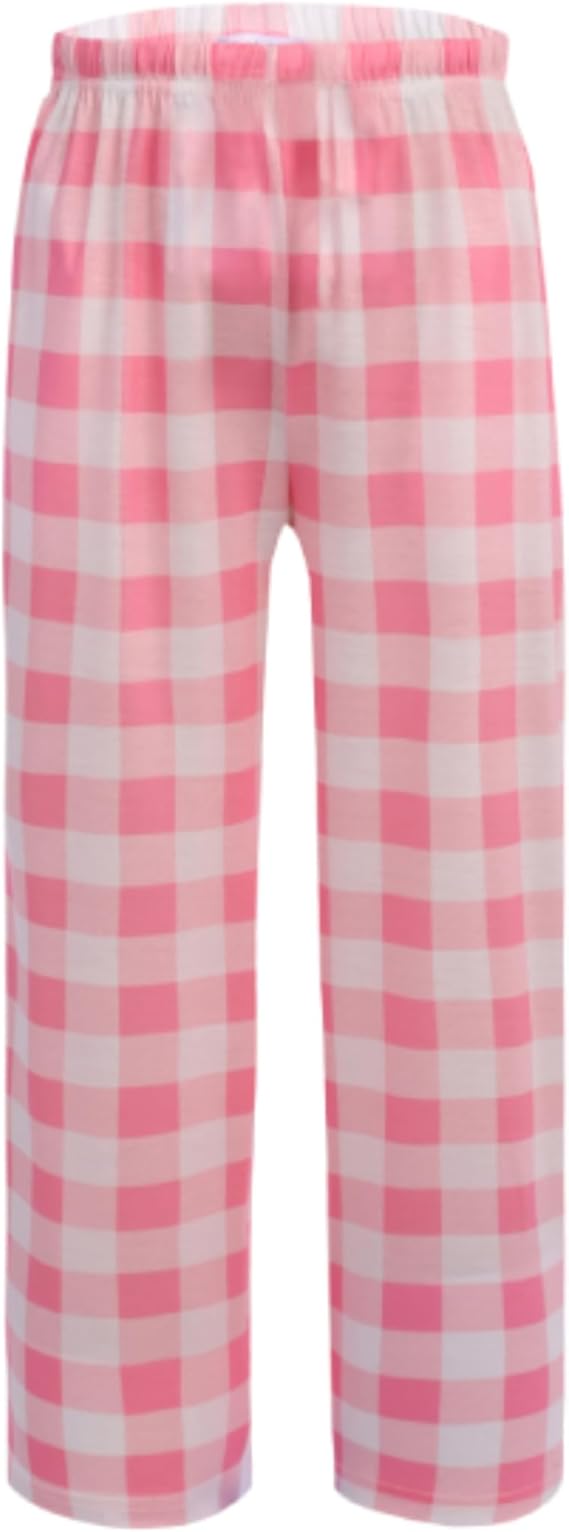 Ekouaer Girls Soft Pajamas Pants Cute Print Pattern PJ Bottoms Comfortable Lounge Long Pants with 2 Pockets