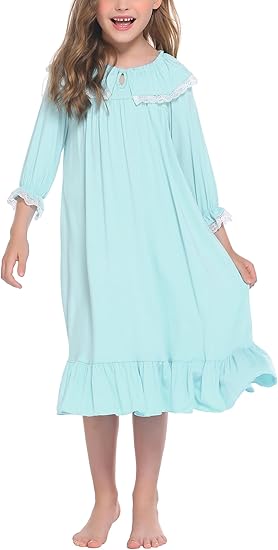 Ekouaer Girls Nightgowns Toddler Pajamas Dress Sleep Nightshirts Princess Soft Sleepwear for Kids
