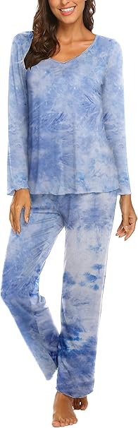Ekouaer Womens Pajama Sets 2 Piece Lounge Set Fall Winter Pajamas Long Sleeve Pjs Top and Pants Soft Pj Sets Loose Sleepwear