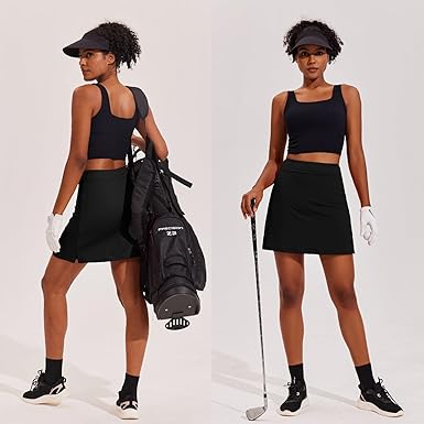 Ekouaer Golf Skorts for Woman High Waisted Active Skort Lightweight Tennis Skirt with 2 Pockets Workout Pickleball Sports