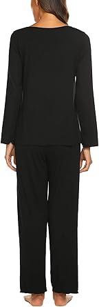 Ekouaer Womens Pajama Sets 2 Piece Lounge Set Fall Winter Pajamas Long Sleeve Pjs Top and Pants Soft Pj Sets Loose Sleepwear