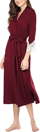 Ekouaer Women Lightweight Full Length Spa Cotton Robe
