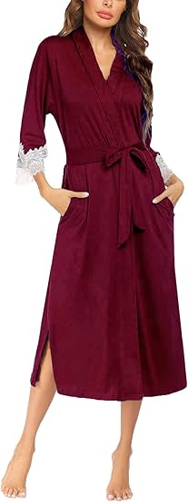 Ekouaer Women Lightweight Full Length Spa Cotton Robe