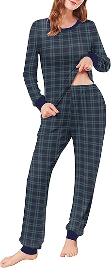 Ekouaer Womens Pajamas Sets Long Sleeve Tops with Jogger Pants Soft Pjs Lounge Set Outfits with Pockets