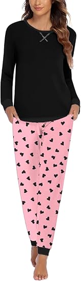 Ekouaer Pajamas For Women Comfy Long Sleeve Jogger Set Lounge Pjs Set With Pockets