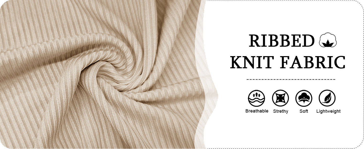 Ekouaer Women's 2 Piece Lounge Sets Short Sleeve Pajama Set Ribbed Knit Crop Top Wide Leg Pants Loungewear