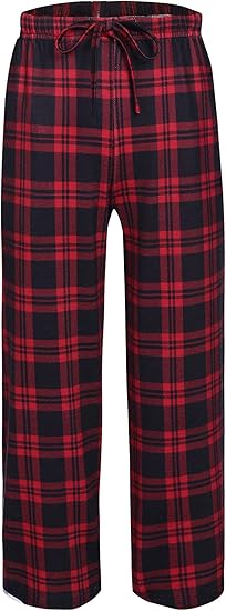 Ekouaer Boys Pajama Pants Long Sleep Soft Elastic Waist Bottoms Plaid Lounge With 2 Pockets 4-14 Years