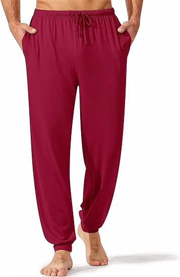 Ekouaer Men's Pajama Pants, Lightweight Loungewear, Comfy Jogger Sleep Pant Long Pj Bottoms with Drawstring & Pockets