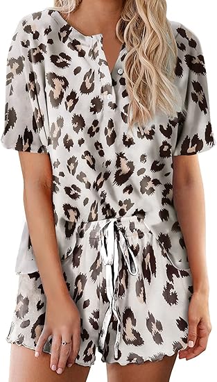 Ekouaer Tie Dye Pajamas Set Womens Loungewear Sleepwear 2 Piece PJ Sets