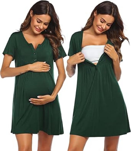 Ekouaer Labor and Delivery Gown, Nursing Nightgown, Maternity Nightgowns for Hospital Short Breastfeeding Nightgown