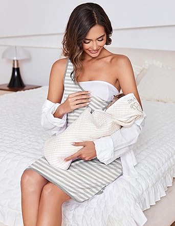 Ekouaer Labor and Delivery Gown for Hospital 3 in 1 Nursing Dress Sleeveless Maternity Snap Button Breastfeeding Nightgown