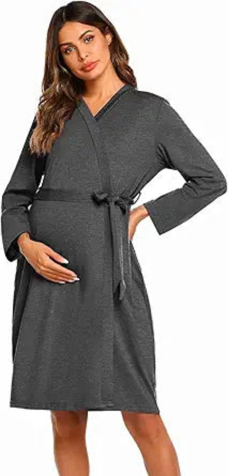 Ekouaer Maternity Robe Labor Delivery Nursing Gown Hospital Breastfeeding Dress Bathrobes