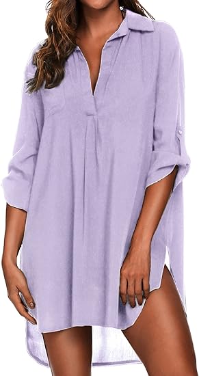 Ekouaer Beach Cover Ups for Women Bikini Swimsuit Coverup Beach Dress Shirt