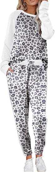 Ekouaer Women's Pajama Set Long Sleeve PJs 2 Piece Lounge Set Pullover Sleepwear Sweatshirt and Long Pants With Pockets