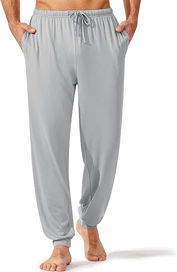 Ekouaer Men's Pajama Pants, Lightweight Loungewear, Comfy Jogger Sleep Pant Long Pj Bottoms with Drawstring & Pockets