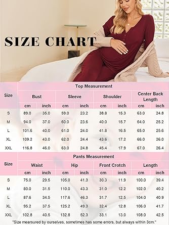 Ekouaer Maternity Nursing Pajama Sets Labor Delivery Pjs Long Sleeve Breastfeeding Pajamas Pregnancy Sleepwear Set